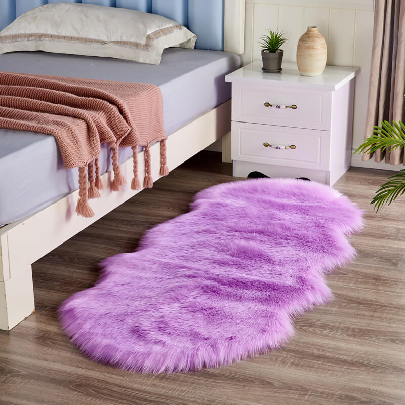 Faux Fur Rug Long-Pile Non-Slip Backing