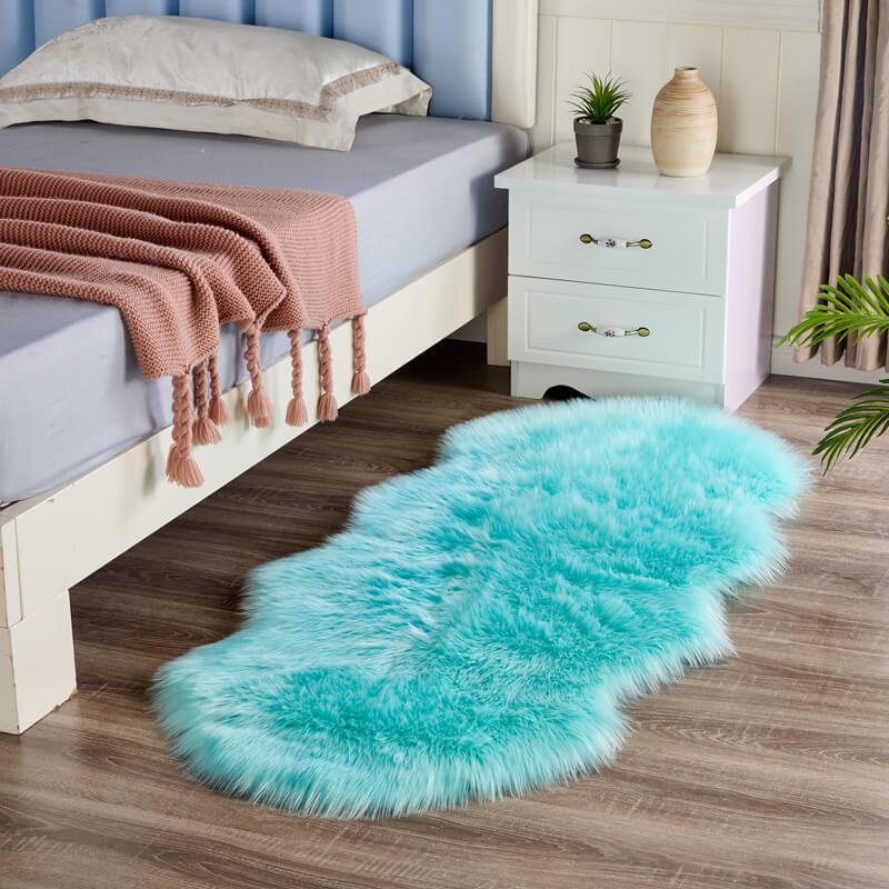 Faux Fur Rug Long-Pile Non-Slip Backing