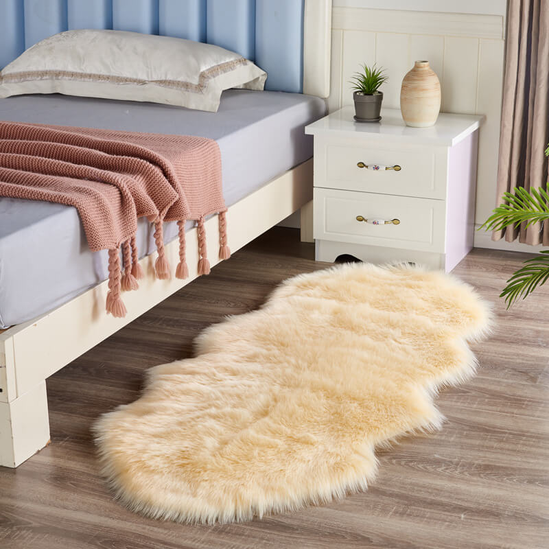 Faux Fur Rug Long-Pile Non-Slip Backing