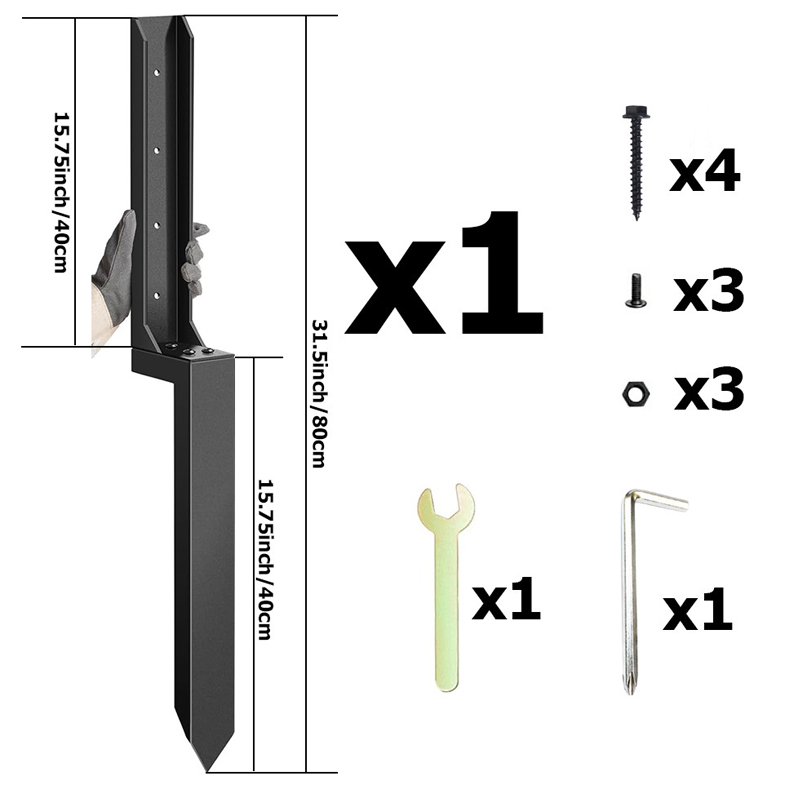 Fence Post Repair Kit 11-Gauge H-Shaped Steel 80 cm