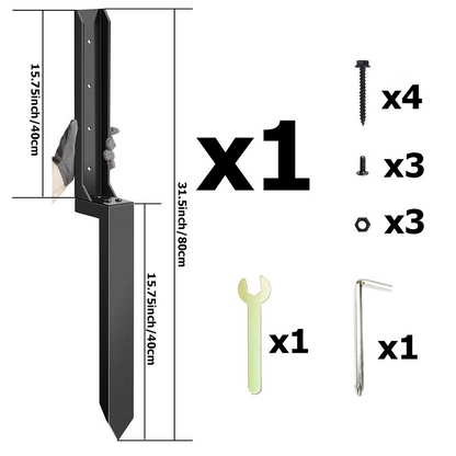 Fence Post Repair Kit 11-Gauge H-Shaped Steel 80 cm