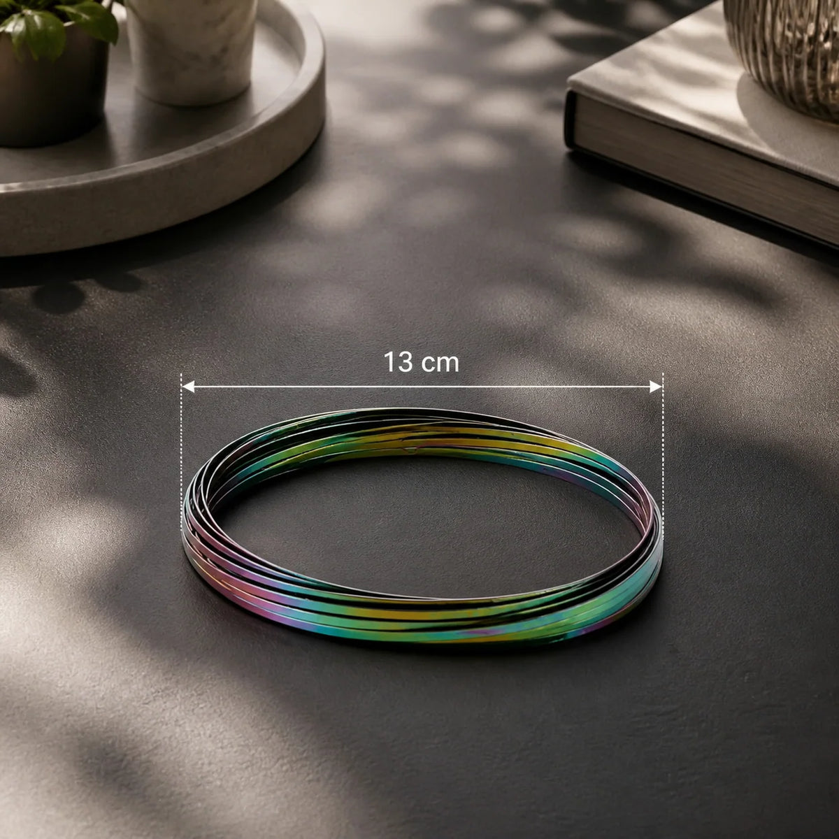 Fidget Toy Geometric Rings Reflective Metallic Finish