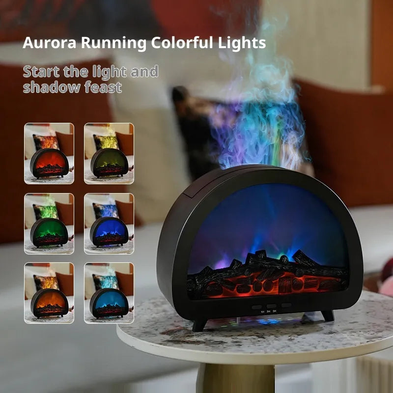 Fireplace Humidifier Realistic LED Flame & Remote Control