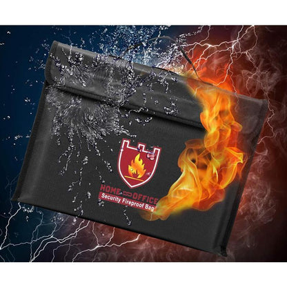 Fireproof Document Bag Heat-Resistant 1,999°F Water-Repellent & Detachable Strap