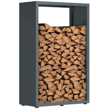 Firewood Rack Galvanized Steel Weather-Resistant Adjustable Feet