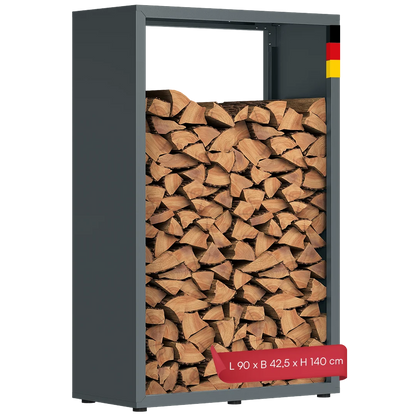 Firewood Rack Galvanized Steel Weather-Resistant Adjustable Feet