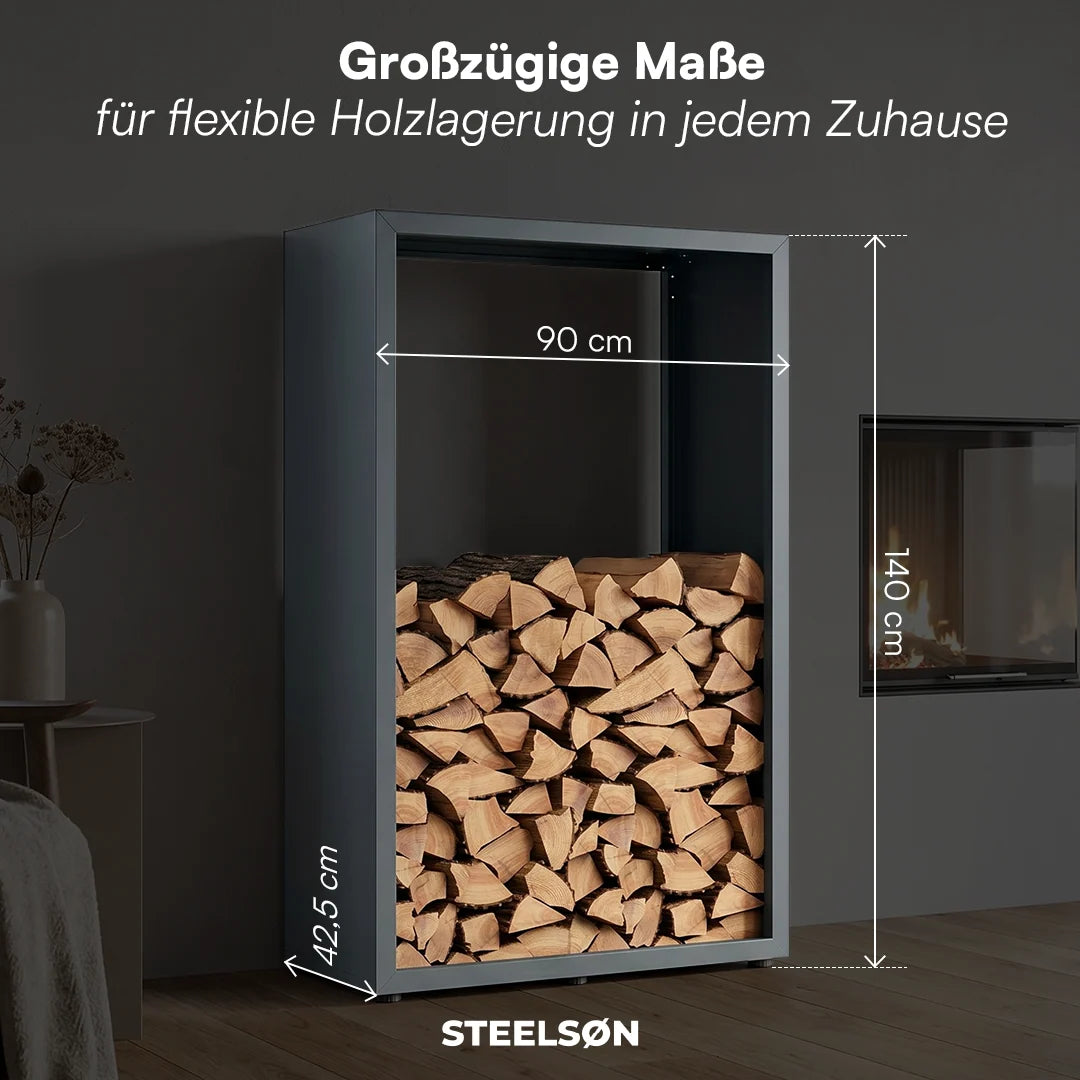 Firewood Rack Galvanized Steel Weather-Resistant Adjustable Feet
