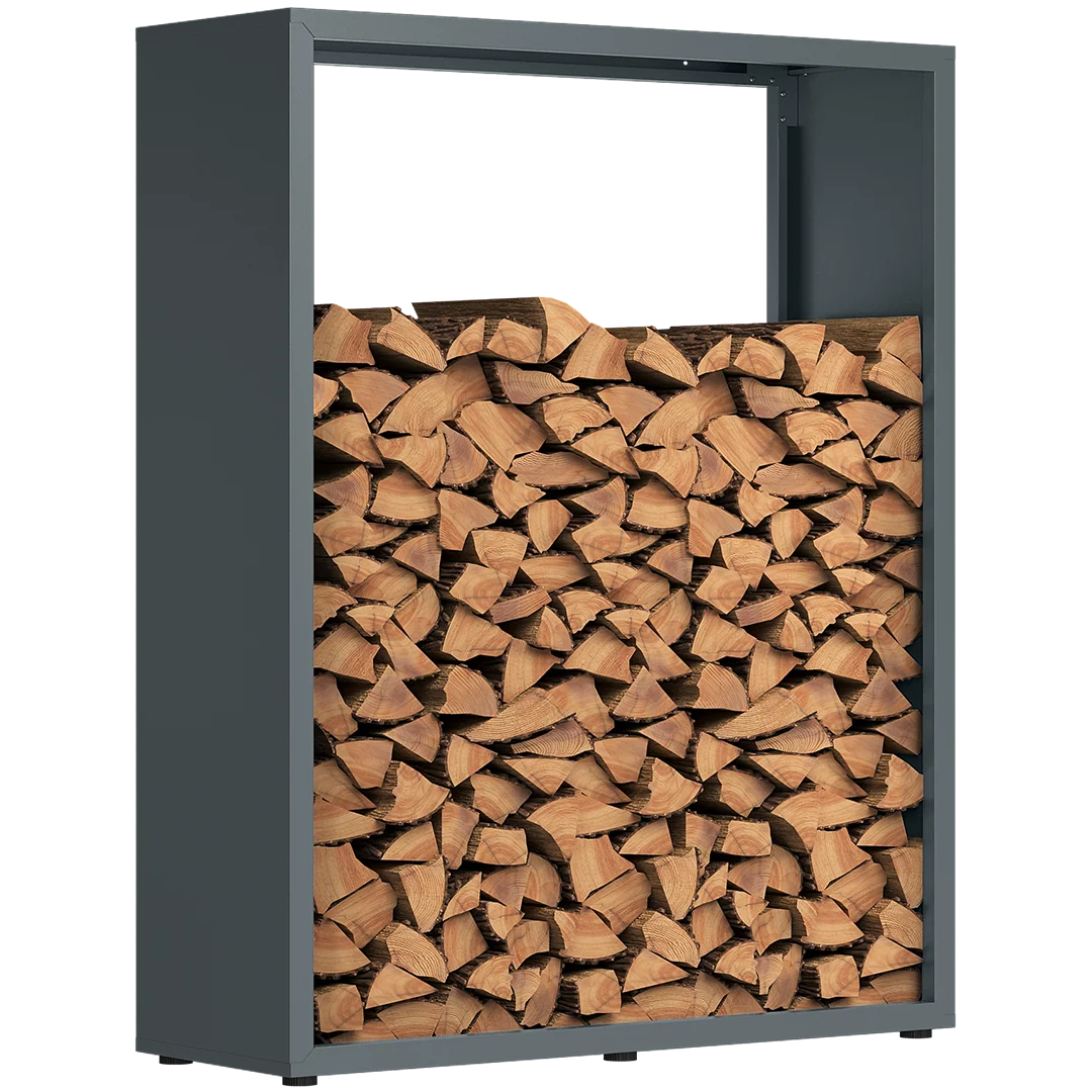 Firewood Rack Galvanized Steel Weather-Resistant Adjustable Feet
