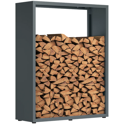 Firewood Rack Galvanized Steel Weather-Resistant Adjustable Feet