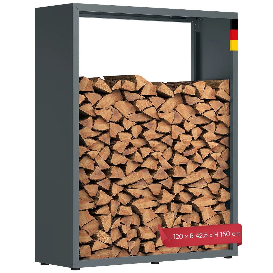 Firewood Rack Galvanized Steel Weather-Resistant Adjustable Feet