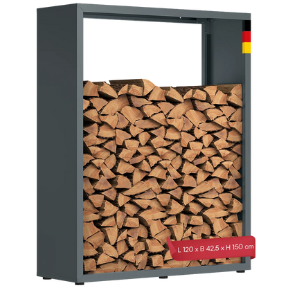 Firewood Rack Galvanized Steel Weather-Resistant Adjustable Feet