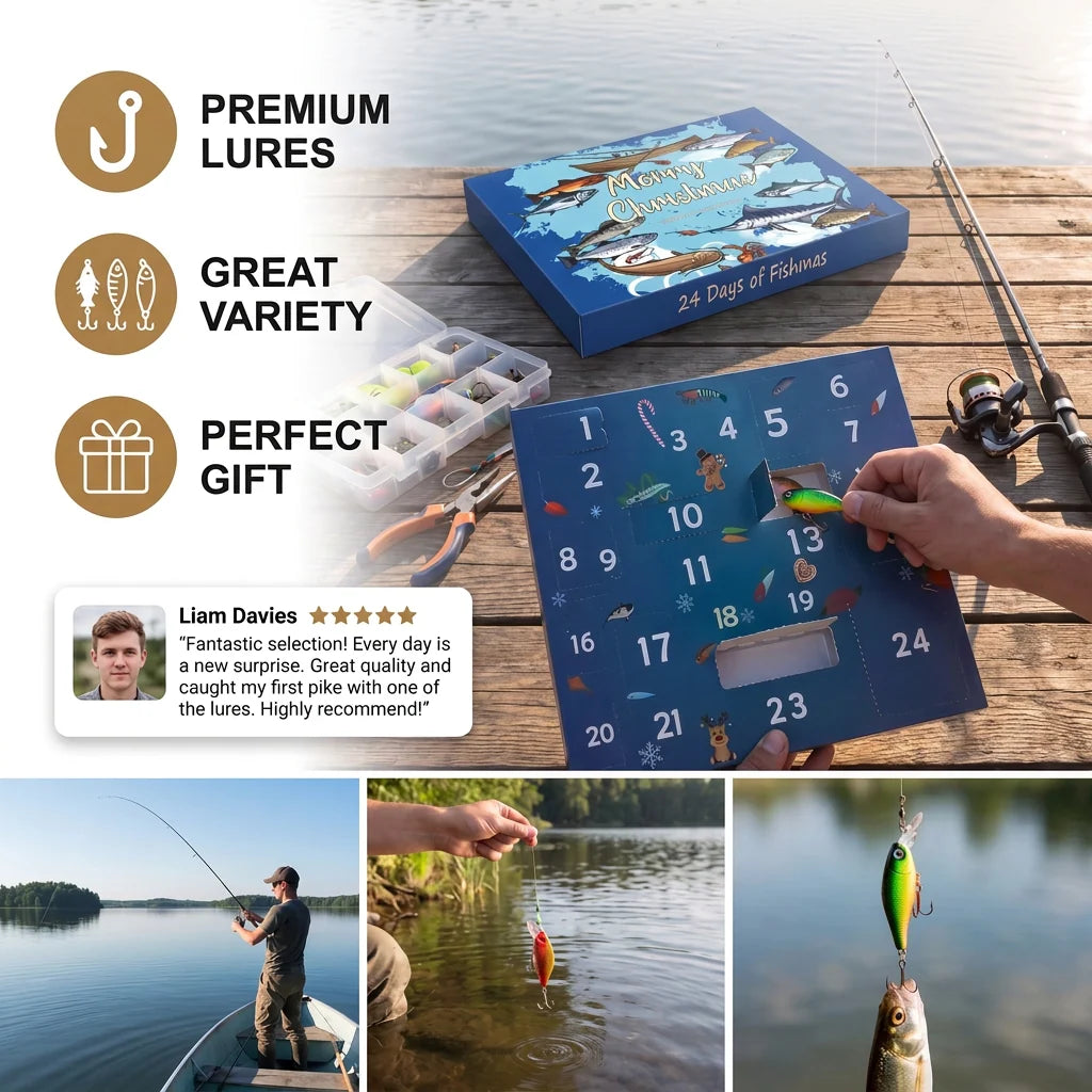 Fishing Advent Calendar 24 Compartments Lures & Tackle Accessories