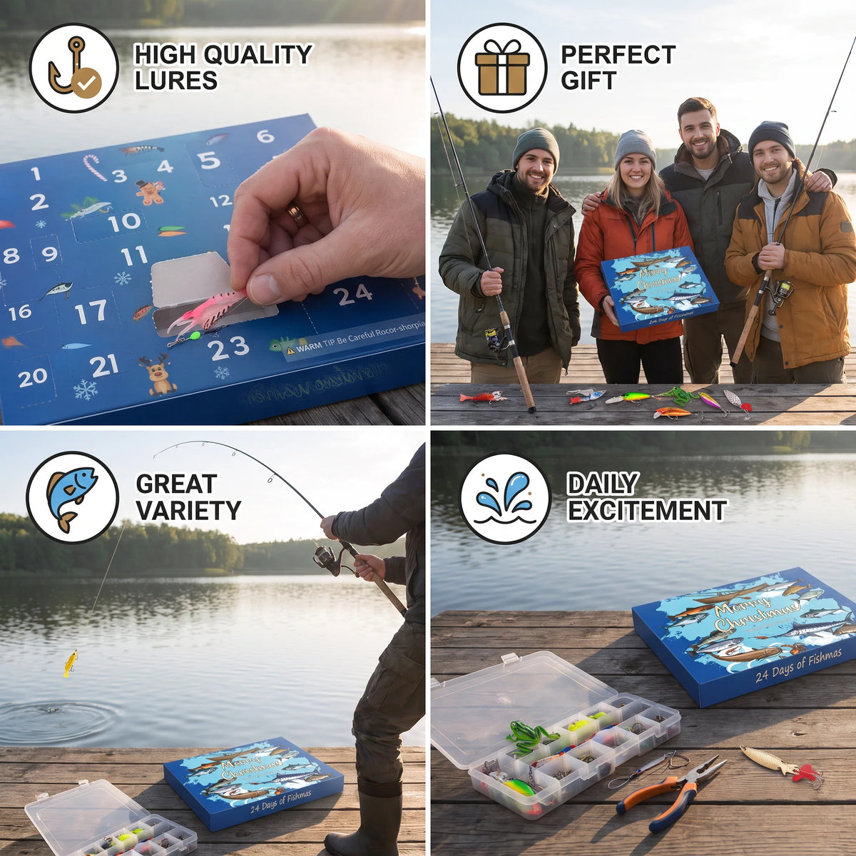 Fishing Advent Calendar 24 Compartments Lures & Tackle Accessories
