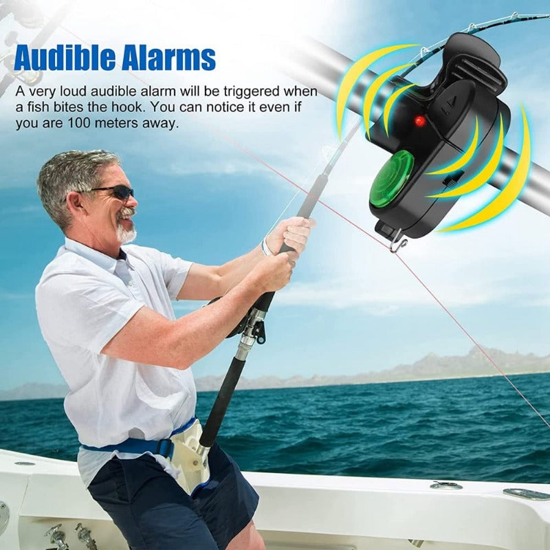 Fishing Bite Alarm Sound & LED Adjustable Sensitivity Weatherproof