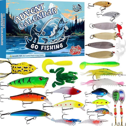 Fishing Lure Advent Calendar 24 Assorted Pre-Rigged Lures