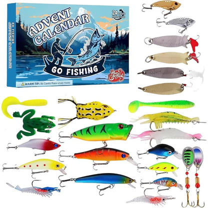 Fishing Lure Advent Calendar 24-Day Countdown Assorted Lures