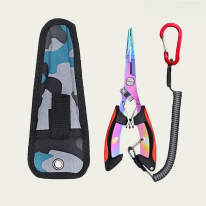 Fishing Pliers 3-in-1 Titanium-Coated Stainless Steel Non-Slip Grip