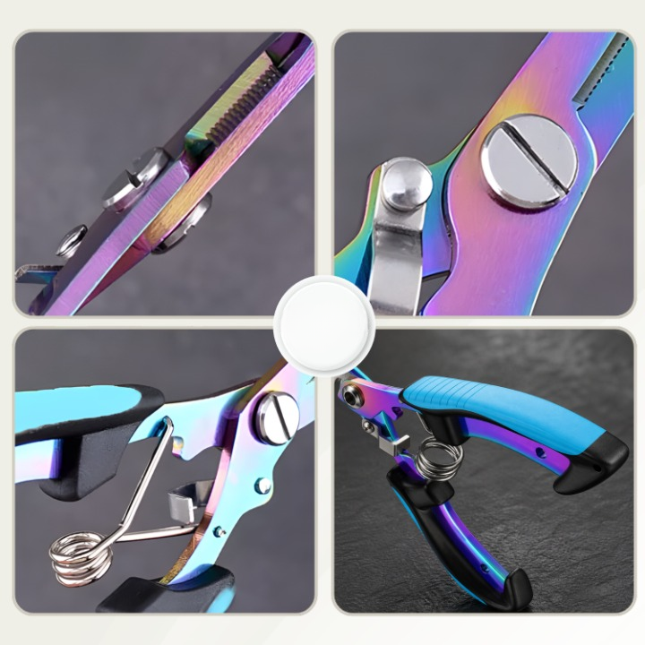 Fishing Pliers 3-in-1 Titanium-Coated Stainless Steel Non-Slip Grip