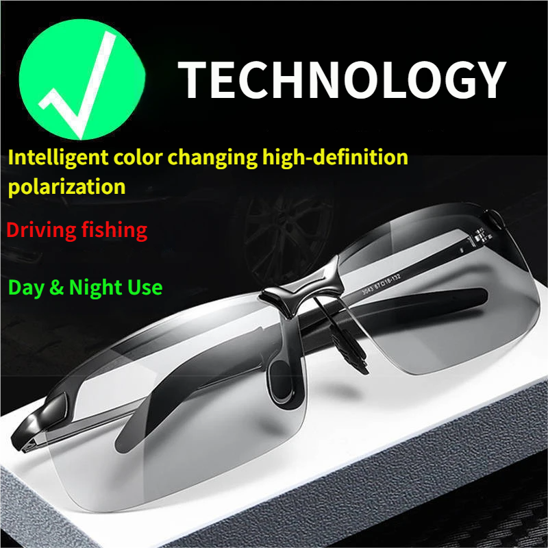 Fishing Sunglasses Polarized Adaptive Tint & Lightweight Wrap Frame