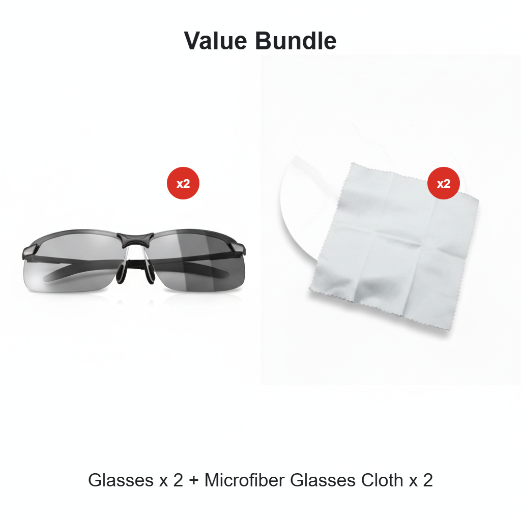Fishing Sunglasses Polarized Adaptive Tint & Lightweight Wrap Frame