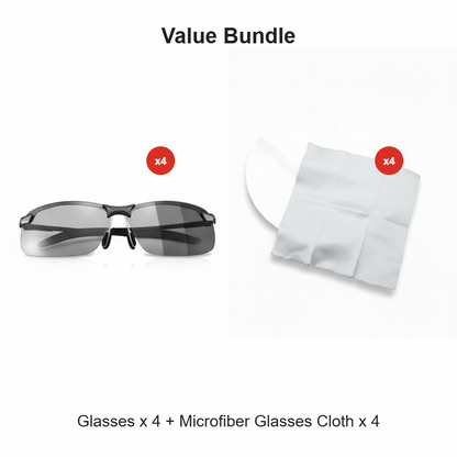 Fishing Sunglasses Polarized Adaptive Tint & Lightweight Wrap Frame