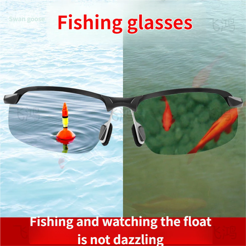 Fishing Sunglasses Polarized Adaptive Tint & Lightweight Wrap Frame