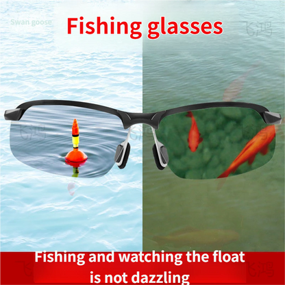 Fishing Sunglasses Polarized Adaptive Tint & Lightweight Wrap Frame