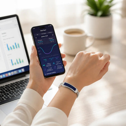 Fitness Tracker Bracelet Screenless Stainless Steel 5-Day Battery Life