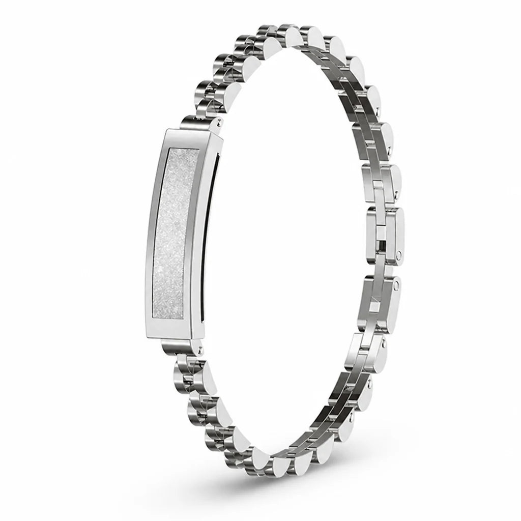 Fitness Tracker Bracelet Screenless Stainless Steel 5-Day Battery Life