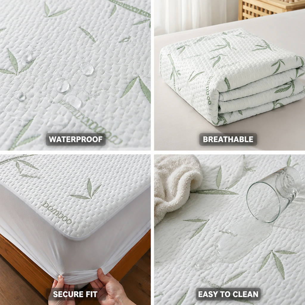 Fitted Mattress Protector 3D Air Layer Waterproof & Breathable