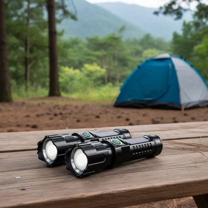 Flashlights USB Rechargeable Aluminum Alloy Set of 2
