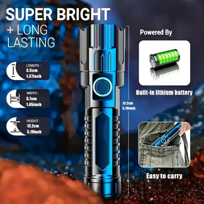 Flashlights USB Rechargeable Aluminum Alloy Set of 2