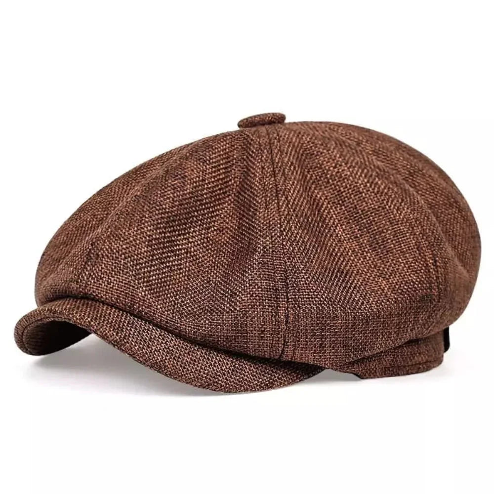 Flat Cap Cotton Newsboy Style Breathable One Size Fits Most