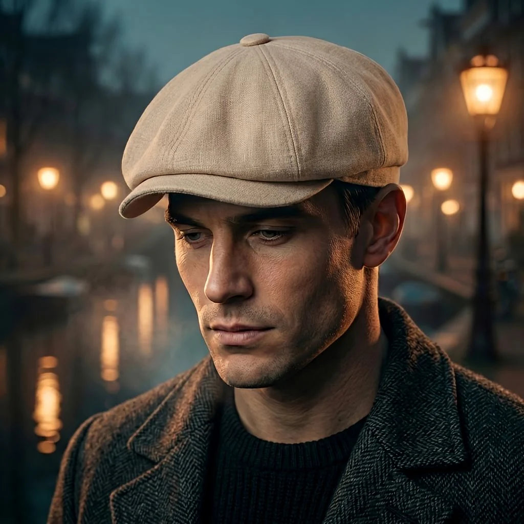 Flat Cap Cotton Newsboy Style Breathable One Size Fits Most