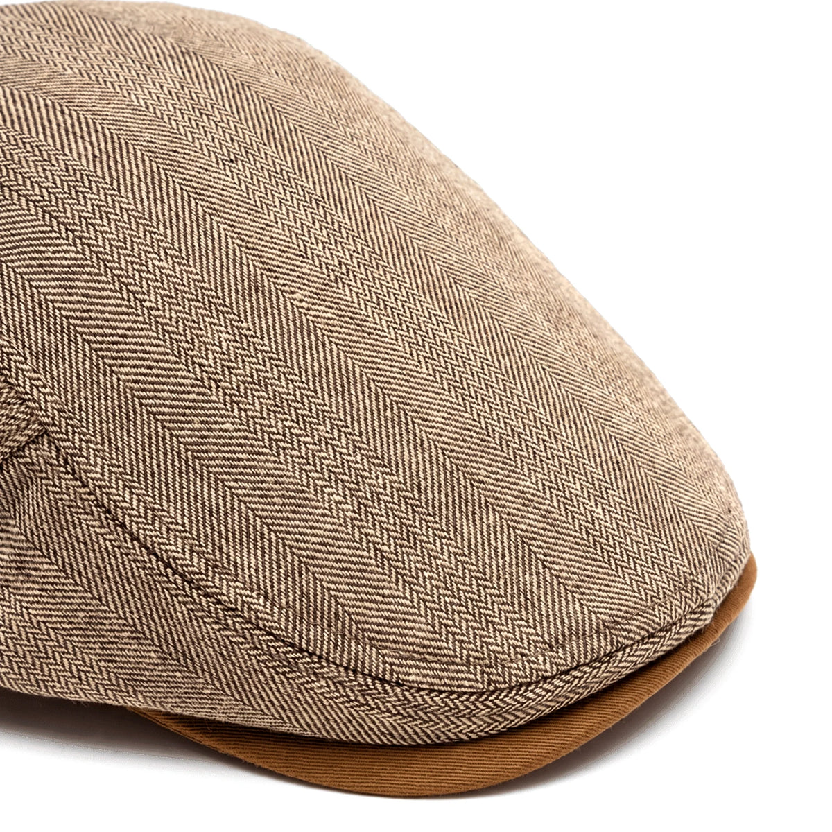 Flat Cap Herringbone Cotton Blend Adjustable Strap