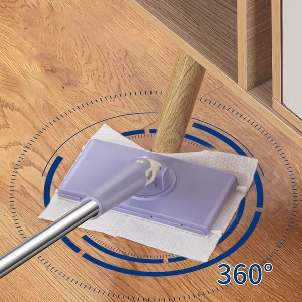 Flat Mop 360° Swivel Touch-Free Pad Change