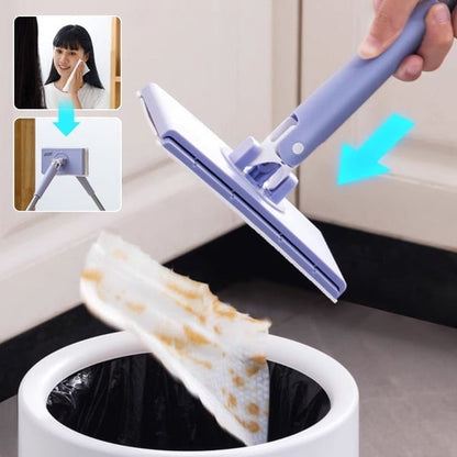 Flat Mop 360° Swivel Touch-Free Pad Change