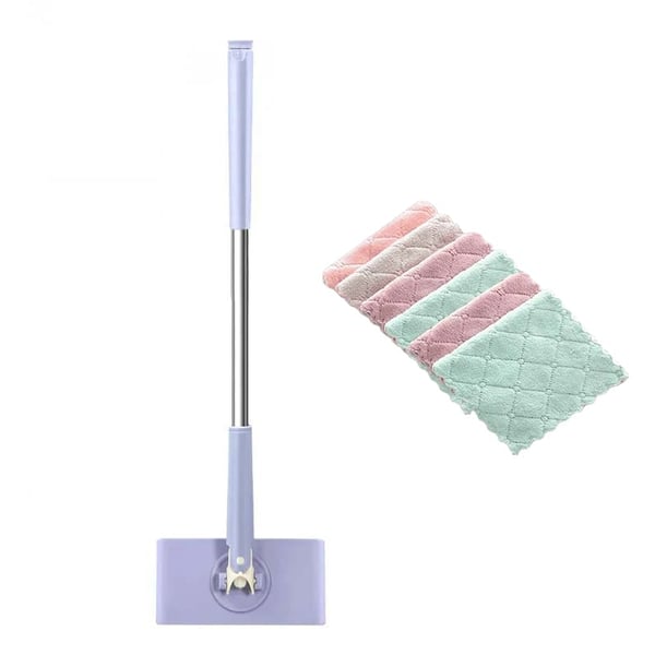 Flat Mop 360° Swivel Touch-Free Pad Change