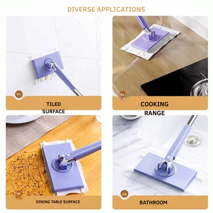 Flat Mop 360° Swivel Touch-Free Pad Change