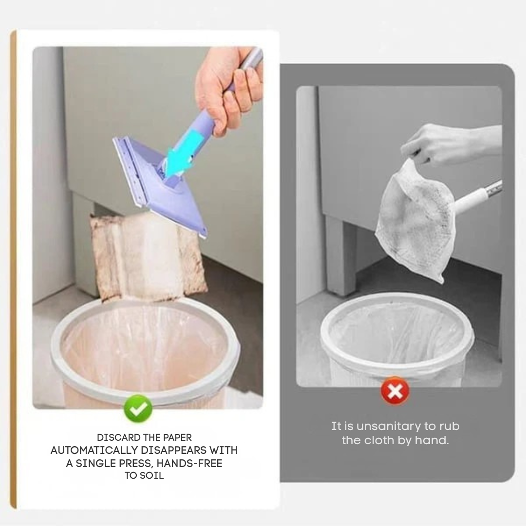 Flat Mop 360° Swivel Touch-Free Pad Change