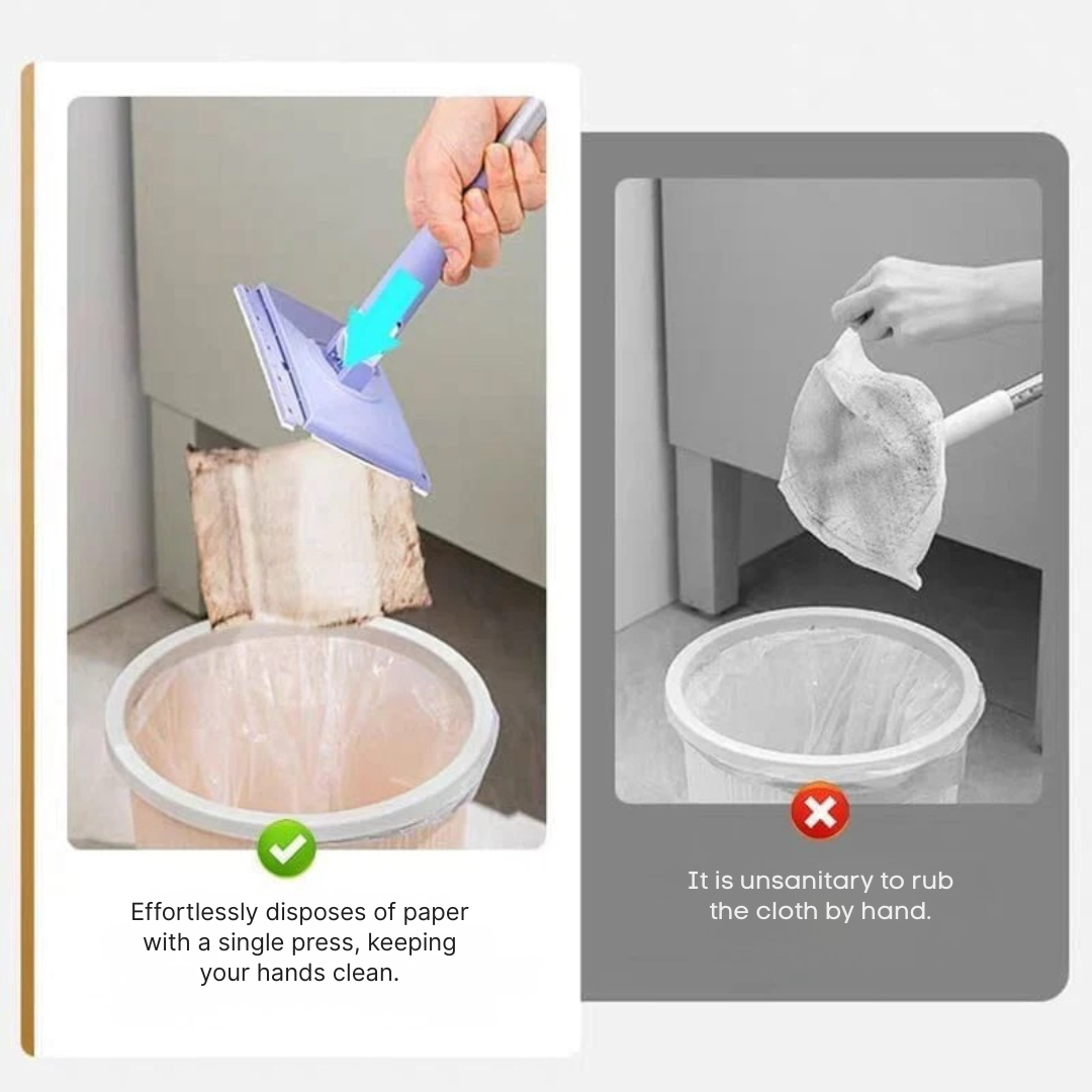 Flat Mop 360° Swivel Touch-Free Pad Change