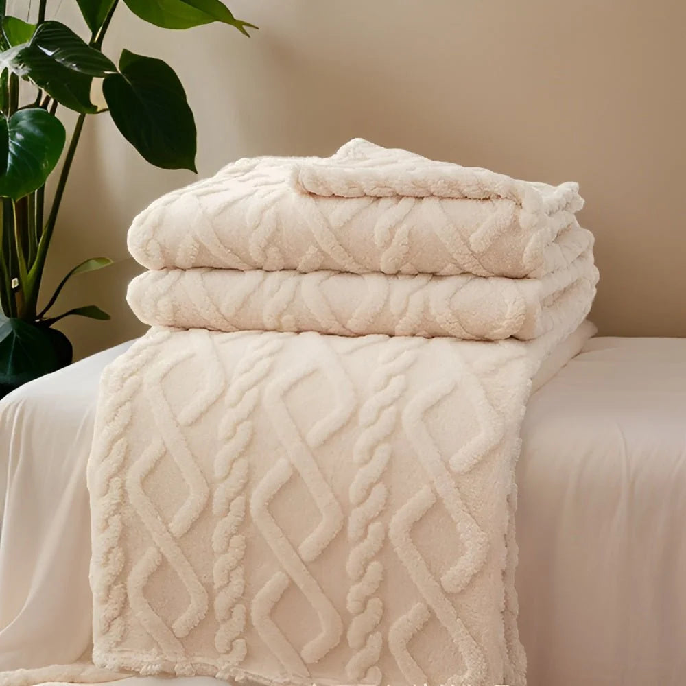 Fleece Blanket Double-Layer Soft Machine-Washable