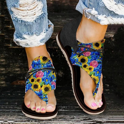 Flip-Flops Orthopedic Footbed Adjustable Straps & Non-Slip Sole