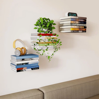 Floating Bookshelf Stainless Steel Supports Up To 15.4 lb