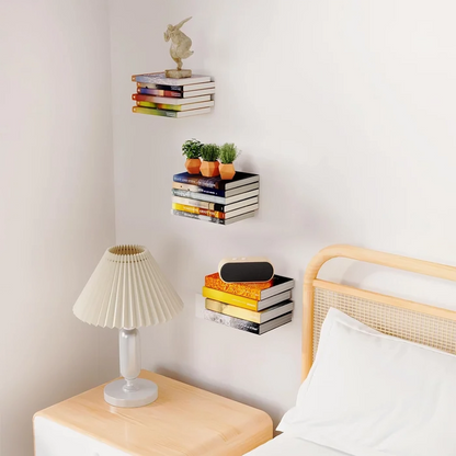 Floating Bookshelf Stainless Steel Supports Up To 15.4 lb