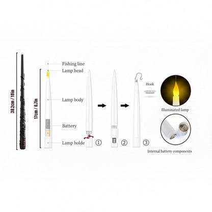 Floating Candles Flameless Flickering Set of 12