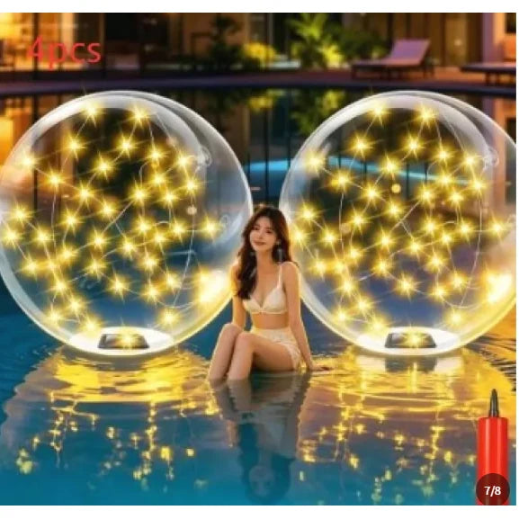 Floating Pool Light Solar-Powered Inflatable Waterproof LED