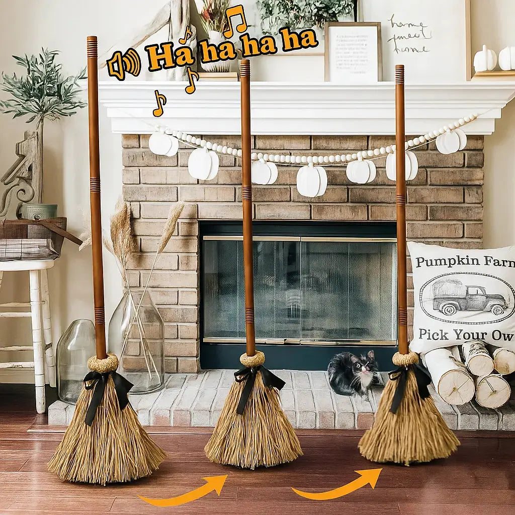 Floating Witch Broom Sound & Touch Activated