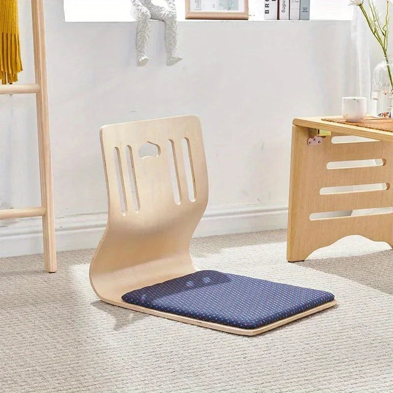 Floor Chair Birch Wood Frame Cotton Cushion