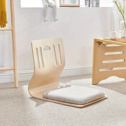 Floor Chair Birch Wood Frame Cotton Cushion